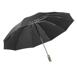 Dreifach-Gelenk 10-Bohnen automatischer Geschäfts-Regenschirm Umkehröffnung Schließung Klappgeschenk mit individuellem Logodruck