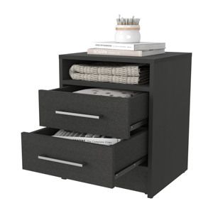 Eastover Nightstand 2.0 Melamine Two <b>Drawers</b> <b>Storage</b> <b>Drawer</b> Bedroom Furniture - Product Image 3