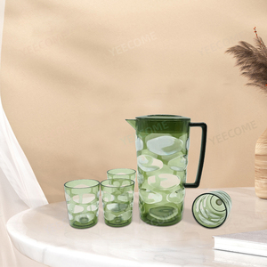Yjm8505 Công suất 2.6L mới đến hổ phách waterjug đặt Acrylic bình nhựa uống bình Jug với 4 ly nhựa <span class=keywords><strong>Pitcher</strong></span> Bộ - Product Image 2