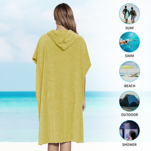 Quantité minimale de commande bas Logo personnalisé couleur unie Super absorbant surdimensionné microfibre à <span class=keywords><strong>capuche</strong></span> plage nager Robe à langer <span class=keywords><strong>adulte</strong></span> Surf Poncho serviettes - Product Image 5