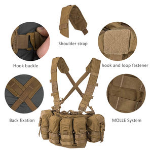 Chaleco Táctico Ligero de 7 Bolsillos con Arnés Ajustable en X y Bolsa para Cargadores, para Hombres y Mujeres, para Entrenamiento y Juegos de Combate al Aire Libre - Product Image 6