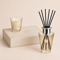 Coffret Cadeau Luxe Oud Bougie et Diffuseur à Bâtonnets, Vente Directe Usine, Décalque Doré Personnalisé, Verre, Marque Privée, Cadeaux d'Entreprise
