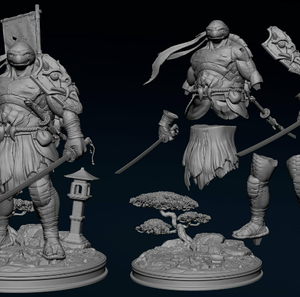 Benutzer definierte 3D-gedruckte Samurai <span class=keywords><strong>Leo</strong></span> Skulptur Figur CNC polierte Kunststoff-und Metall maschinen - Product Image 4