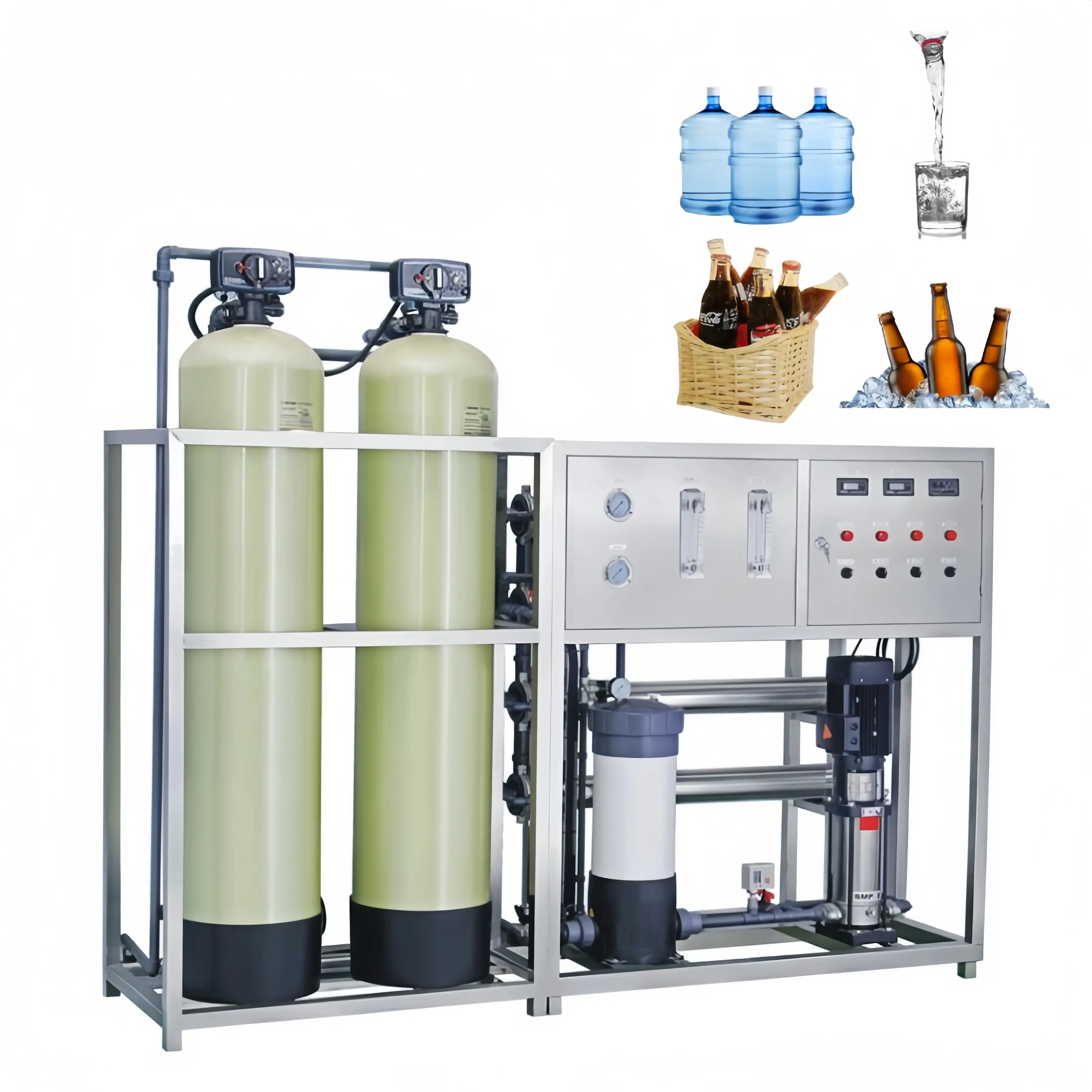 Prix compétitif 1 t/h osmose inverse système de filtre à eau purificateur d'eau RO système de purification de l'eau