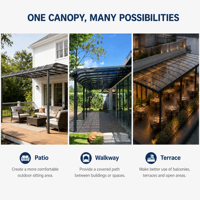 Abri de terrain de jeux pour enfants, couverture de zone de jeux pour écoliers, toit en polycarbonate aluminium, pergola imperméable anti-UV, sur mesure OEM