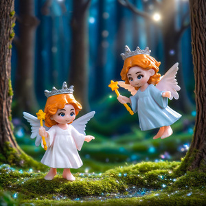 マイクロランドスケープ飾り 童話風エルフの置物 ミニチュア王子様＆お姫様・天使フィギュア テラリウム・ドールハウス用アクセサリー - Product Image 4