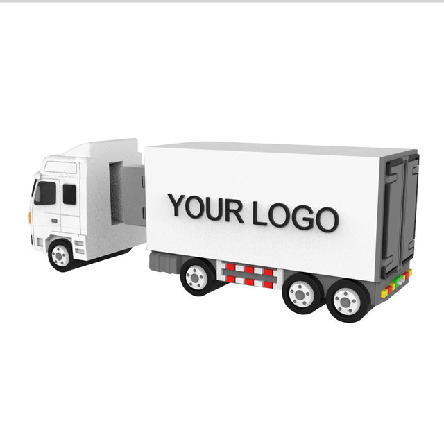 Metal Waterproof Flash Drive 128GB PVC Truck Shape USB Pendrive 64GB 4GB 8GB Customize PVC Vehicle USB Flash Drive for Promotion