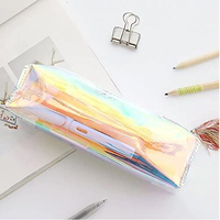 Mode écologique laser transparent en plastique PVC crayon stylo étui