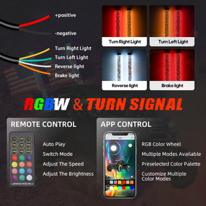 Ferngesteuerte RF-App RGB Spiral LED-Antenne 1FT 2FT 3FT 1,75 Zoll Hyper Fatty LED Whip Light für <span class=keywords><strong>Polaris</strong></span> RZR UTV Fat Whip - Product Image 4