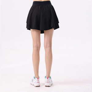 Jupe courte de tennis d'équipe taille haute pour femmes OEM, jupe de tennis longue, deux jupes courtes de sport décontractées à double couche - Product Image 2