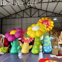 Décoration florale gonflable géante personnalisée, fleur gonflable colorée pour fête, événement et affichage publicitaire