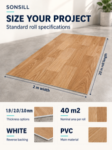 Rollo <span class=keywords><strong>de</strong></span> Suelo Vinílico <span class=keywords><strong>de</strong></span> PVC Comercial, Impermeable, Antideslizante, Superficie Texturizada, Capa <span class=keywords><strong>de</strong></span> Desgaste <span class=keywords><strong>de</strong></span> 3mm, 5mm, 7mm para Uso en Interiores - Product Image 5
