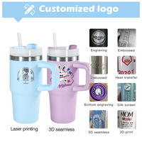 Nouveau gobelet isotherme en métal de 20 oz pour enfants, anti-fuite, avec poignée, pour sublimation, modèle Macaron, prêt à l'emploi (RTS)