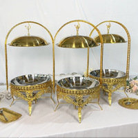 Bestverkopende Roestvrijstalen Catering Gouden Buffet Chafing Dish Restaurant Party Food Warmer Opknoping Chafing Gerechten