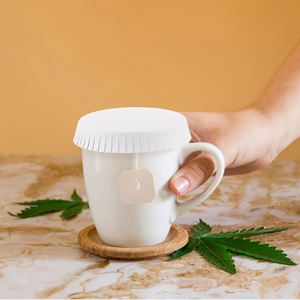Couvre-gobelet en papier jetable, écologique, de qualité alimentaire, recyclable, pour hôtels et restaurants, logo personnalisé, protection anti-poussière, blanc - Product Image 4