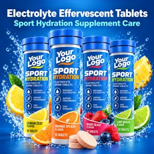 Tabletas Efervescentes de Electrolitos para Hidratación Deportiva, Veganas, Sin Azúcar, de Moda, Reponen Rápidamente los Nutrientes Faltantes, Suplemento Dietético - Product Image 1