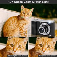 Kamera Digital 5K 10x Optical Zoom HD LED Flash Layar Sentuh IPS Ganda 2.8" Kompak Point & Shoot Vlog Anti-Shake
