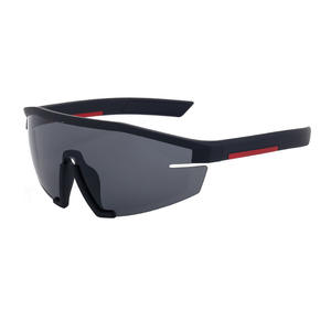 Lunettes de soleil sportives PQ-2466, monture noire en PC, polarisées UV400, coupe-vent, protection solaire pour le cyclisme en extérieur, pour hommes - Product Image 5