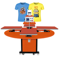 Nouvelle presse à chaud pneumatique entièrement automatique rotative à 4 tables de travail 40x60cm pour la sublimation et l'impression par transfert sur vêtements