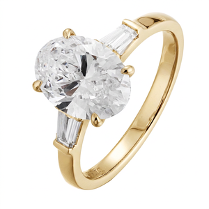 Bague de fiançailles solitaire de luxe en argent sterling 925 plaqué rhodium avec diamant de laboratoire ovale de 1 carat, bijoux fins pour femmes - Product Image 5