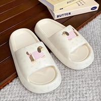 Mules d'été minimalistes EVAins avec imprimé Teckel, semelle épaisse absorbante, bout ouvert, pour adultes, usage domestique