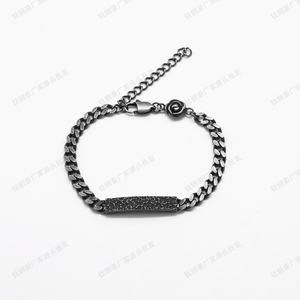 Stainless Steel Cuban Chain <b>Bracelet</b> with Textured Plate and <b>Adjustable</b> Extension Rose Detail Vintage Gothic Punk Jewelry - Product Image 1