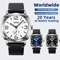 Reloj Casual Vintage SKMEI 9305 para Hombre, Fecha, Resistente al Agua 30M, Relojes de Cuarzo para Hombre, para Viajes de Fin de Semana, Reuniones al Aire Libre, Venta al Por Mayor
