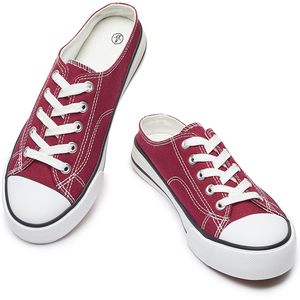 <b>Hot</b> Sale Breathable Spring Autumn Summer Ladies Vulcanize Shoes Canvas Rubber Sole Slip on Flat Heart Pattern EVA Midsole - Product Image 5