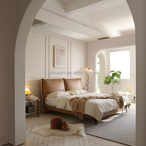 Trung Quốc Mới Nhất Thiết Kế Giường Da Nền Tảng Bọc Đồ Nội Thất Phòng Ngủ Đặt Giá Rẻ Giường Mềm Cho Người - Product Image 1