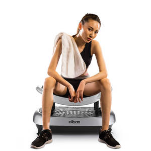 Plate-forme <span class=keywords><strong>vibrante</strong></span> pour perdre du poids Eilison Fashional Patent Design Crazy Fit Massage Vibration Plate avec siège - Product Image 1