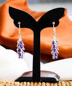 La Mejor Oferta, Pendientes de Plata de Ley 925 con Amatista en Cascada, Estilo Lujoso, para Mujer, Pendientes Modernos - Product Image 3