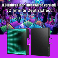 Pista de Baile LED de 50x50cm, RGB Blanco, Espejo Infinito 3D, IP55, Portátil, DMX512, para Bodas, Fiestas, Discotecas, DJ, 100,000
