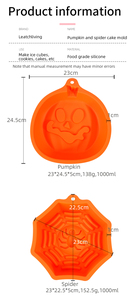 BPA-Free แม่พิมพ์ซิลิโคนเกรดอาหารฮาโลวีนแม่พิมพ์เค้กขนาดใหญ่ทนความร้อนแม่พิมพ์แพน<span class=keywords><strong>เค้ก</strong></span>และพาย100กรัม200กรัมสำหรับทำช็อคโกแลต - Product Image 6