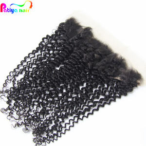 カーリーヘアHDスイスフロントクロージャー安い生インド人毛13*4フロントレース透明リアルHD正面 - Product Image 1