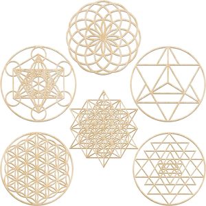 Juego <span class=keywords><strong>de</strong></span> 6 Piezas <span class=keywords><strong>de</strong></span> Arte Mural <span class=keywords><strong>de</strong></span> Geometría Sagrada <span class=keywords><strong>de</strong></span> Madera <span class=keywords><strong>de</strong></span> 12 Pulgadas, Decoración <span class=keywords><strong>de</strong></span> Pared Geométrica Zen para el Hogar, Sala <span class=keywords><strong>de</strong></span> Meditación - Product Image 1