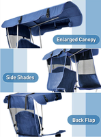 Chaise de camping inclinable moderne et portable avec cadre en fer, auvent pare-soleil et accoudoirs, idéale pour la plage, la pêche et les loisirs en extérieur