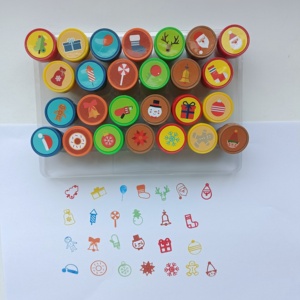 Đảng ủng hộ thả stuffers trẻ em thủ công trường giải thưởng Goodies Giáng sinh các loại tem trẻ em tự mực <span class=keywords><strong>stampers</strong></span> - Product Image 3