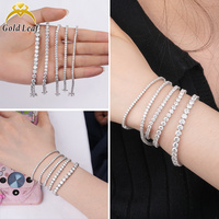 Bracelet élégant en argent sterling 925 avec chaîne tennis hip-hop et diamants Moissanite VVS de 2 mm à 6,5 mm pour hommes – Vente en gros