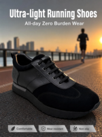 RADOLFA Baskets de sport pour hommes en cuir véritable de qualité supérieure, légères, respirantes, avec fermeture à boucle, design tendance