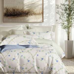 바로 출고 가능한 나비 프린트 100% 면 60수 300TC 2.5m 폭 새틴 원단 (침대 시트 세트용) - Product Image 3