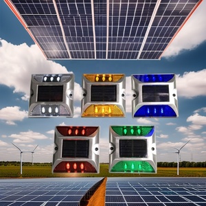 104*104*20 IP68 không thấm nước nhấp nháy sàn Đèn mèo mắt đánh dấu nhôm năng lượng mặt trời bảng điều khiển phản xạ <span class=keywords><strong>LED</strong></span> phản chiếu đường Stud - Product Image 1