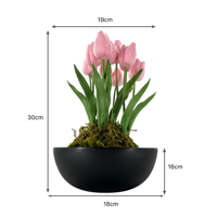 Plante artificielle en pot de tulipes faites à la main résistantes aux UV, décoration florale réaliste et durable, style bohème, cadeau pour hôtel, café, usine