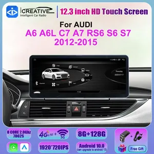 Autoradio 12,3 pouces neuf pour <span class=keywords><strong>Audi</strong></span> A6 A6L C6 <span class=keywords><strong>A7</strong></span> C7 S6 S7 2012-2015 Lecteur multimédia 8 cœurs 128 Go Android Auto Carplay GPS Navigateur - Product Image 2