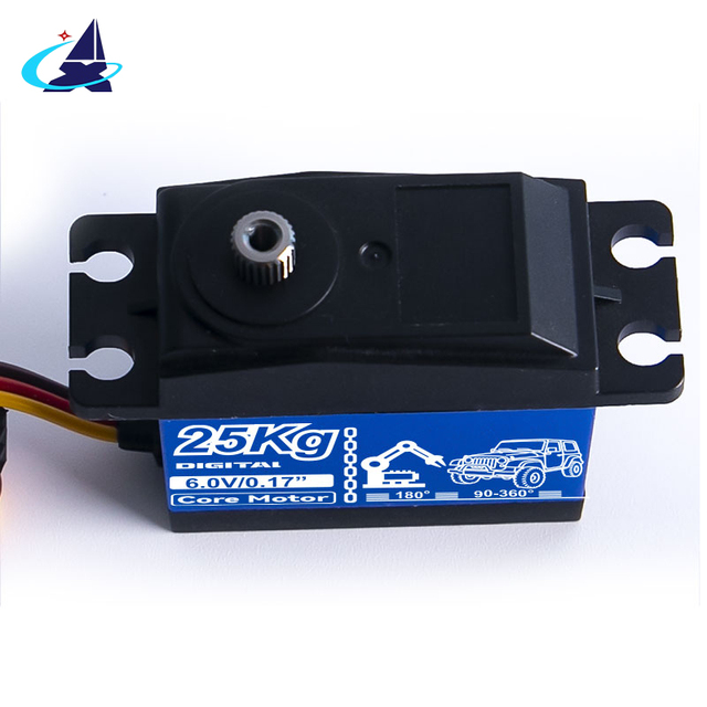 25KG High Torque Digital Servo 6V 0.17s Iron Core Motor Full Metal Gear 180-360° for RC Robot Off-road Vehicle
