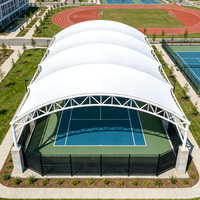 Structure de Toiture Tensile en Acier Préfabriqué avec Membrane PVDF pour Court de Padel Extérieur Écologique, Imperméable et à Longue Portée, Abri de Jardin ou Garage