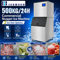 Production de glace pilée pour opérations commerciales de boissons avec machine à glace de 500 kg, arrêt automatique de la production de glace et support pour pièces de rechange