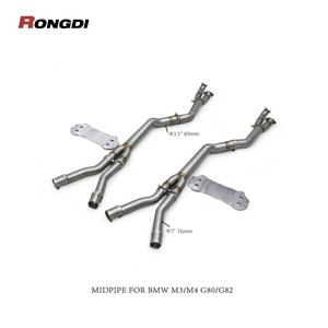 Tuyau d'échappement central simple en acier inoxydable pour BMW S58 M4 G82 M3 G80 3.0T avec support - Product Image 1