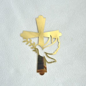 Minimalista Paloma Cruz Cake Topper Bautismo Bautizo <span class=keywords><strong>Primera</strong></span> Comunión Fiesta Decoraciones Simple Elegante Acrílico DIY Cake Decor - Product Image 1