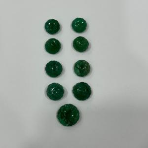 Diseño de piedras preciosas Esmeralda talladas a mano Tallas florales de forma redonda suelta de Esmeralda natural - Product Image 1