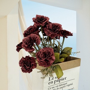 Bouquet de 13 œillets artificiels en soie pour mariage et décoration intérieure - Fleurs Prospères - Product Image 1